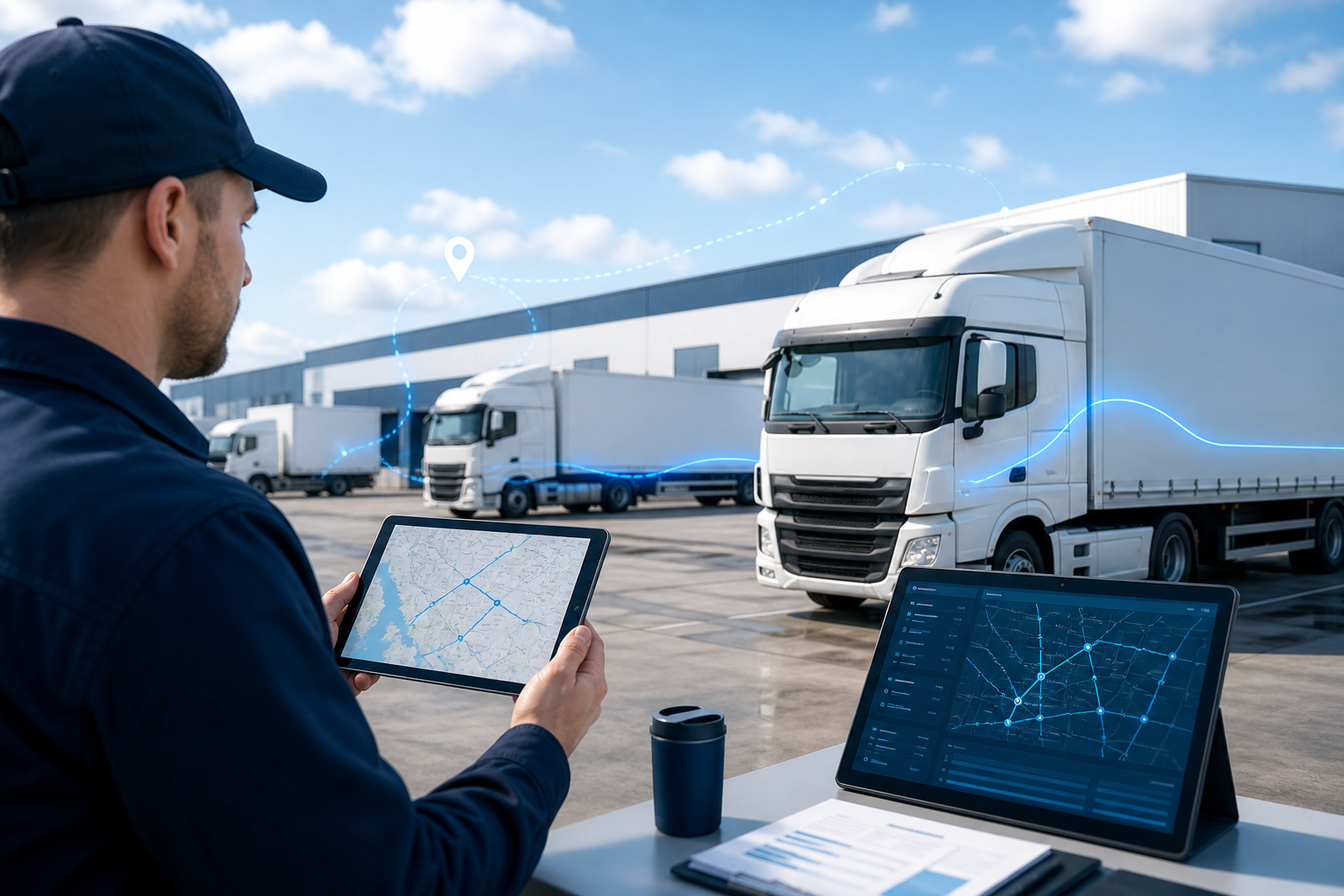 Operação logística digital com acompanhamento de frota